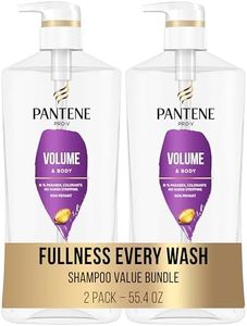 Pantene Shampoo Twin Pack with Hair Treatment, Volumizing Shampoo for Volume & Body, Safe for Color-Treated Fine Hair, 27.7 Fl Oz Each, 2-Pack + Miracle Rescue Shot (0.5 Oz)