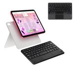 CLAUZIO Wireless Keyboard with Touchpad for IPad,MacOS,Apple,Android or Chrome os Compatible with Pc, Mac, Laptop, Smartphone, Tablet Wireless Bluetooth Multi-Device- Black