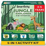 Smartivity Jungle Explorer Activity Kit for 3 to 5 Years Kids | 5 in 1 Activities - Tree House, Science Experiment, Rocking Elephant & More Toy/Game for Girls & Boys Age 3,4 5 Years