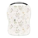 Pobi Baby Premium Multi-Use Cover - Nursing Cover, Baby Car Seat Covers, Shopping Cart, High Chair, and Breastfeeding Cover - Ultra-Soft, Stretchy, Floral Scarf for Baby and Mom (Wildflower)