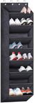 SLEEPING LAMB Over The Door Shoe Organizer for Closet with Large Deep Pockets, Narrow Shoe Rack for Door Hanging Boots Storage, Black