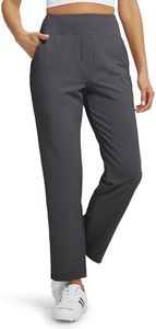 Libin Women Athletic Sweatpants 29'' Travel Pants for Women High Waisted Ankle Pants with 4 Pockets for Golf Casual Dark Grey 2XL