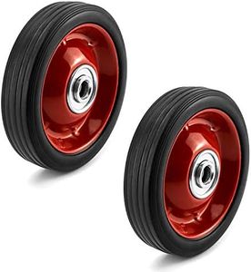 QWORK 2 Pack 5" x 1.5" Premium Rubber Wheel with Ball Bearing, Hand Truck Wheel, Capacity up to 88 lbs