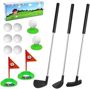 Kids Plastic Golf Clubs Set Toys,Right Hand Toddler Golf Clubs for Outdoor Indoor Sport Toys Gift for 3 4 5 Year Olds