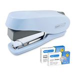 Rapesco 1469 Luna Less Effort Stapler with 2000 Staples, 50 Sheet Capacity, Powder Blue