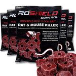 Roshield 1.5kg Wax Block Bait for Rat & Mouse Killer Poison Control - Indoor, Outdoor All-Weather Rodent Bait Station Refill Packs (300g x 5 Packs)