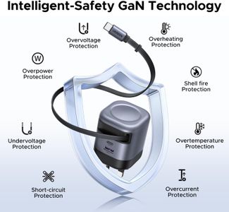 UGREEN 45W USB-C Fast Charger Plug – 3-Port with Retractable Cable