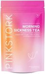 Pink Stork Morning Sickness Relief Tea: Organic Ginger Peach Pregnancy Tea - Pregnancy Must Haves - Prenatal Digestion & Constipation Relief, Women-Owned, 30 Cups