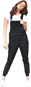 Swoveralls Unisex Sweatpant Overalls – Relaxed Fit Bib Overall | Jogger Cuff, Zipper Fly, 6 Pockets- XX-Large Midnight Black