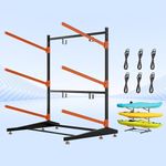 AlloyLake Kayak Storage Rack, Adjustable Outdoor Canoe Rack, Reinforced, Thickened, and Enhanced Rust Resistance, Holds 330 lbs, for Safe Dock and Outdoor Kayak Storage(3-Tier, Orange)