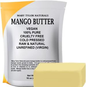 Mango Butter Large 1 lb, Cold Pressed, Unrefined by Mary Tylor Naturals, Premium Grade Raw Pure Mango Butter, Amazing Skin Nourishment Great Moisturizer