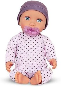 LullaBaby – 14-inch Realistic Baby Doll – Fair Skin Tone & Blue Eyes – Soft Body & Removable Outfit – Hat & Pacifier Accessory – Toys For Kids Ages 2 & Up – Baby Doll – Lilac Polka Dot Pajama