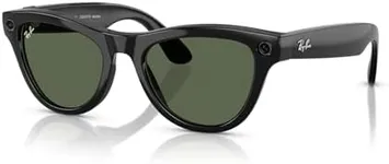 Ray-Ban Meta (Gen 1), Skyler, Shiny Black | Smart AI Glasses for Men, Women — 12 MP Ultra-Wide Camera, Open-Ear Speakers for Audio, Video Recording and Bluetooth — Green Lenses — Wearable Technology