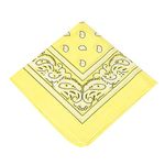 BOOLAVARD 1s, 6s, 9s or 12 Pack Cowboy Bandanas with Original Paisley Pattern (Yellow)