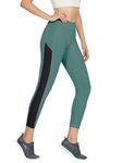 Mehrang Women Slim Fit High Waist Gym Workout Tights with 4 Ways Stretchable Scoot Proof Yoga Leggings (in, Alpha, L, Regular, English Green)