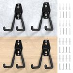 HUHOLE Garage Hooks Heavy Duty, 4PC, Garage Wall Hooks, Wall Mount Ladder Hook, Garage Organization