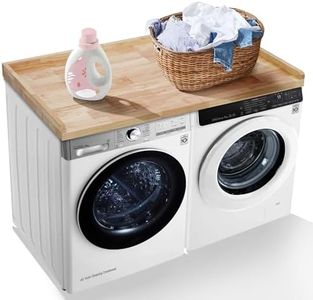 Murago Washer Dryer Countertop, 100% Natural Wood, Laundry Countertop Over Washer and Dryer, Laundry Machine Topper for Front Loaders, Fits All Major Brands, Anti Vibration Pads, 54” x 27.5" Black