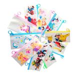 SHUDAUSHI Plastic Cartoon Stationery Zip Pouch For Pen Pencil & Multi Utility Best For Return Navratri Gifts Mix Design Party Favor For Kids In Bulk Storage Pouch Cosmetic Pouch (12Pcs,Multicolor)