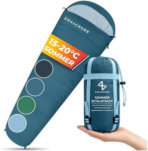 Schlafsack Erwachsene, Schlafsack Kinder - Sommerschlafsack (100GSM) Kleines Packmaß & Ultraleicht (900g) - Mumienschlafsack für Camping, Outdoor & Festivals, Camping Sleeping Bag - Marineblau
