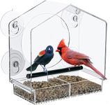 Jaykyfine Window Bird Feeder for Outside - Clear Window Bird Feeders Outdoor Suction, Bird Feeder Window Mounted, Detachable Seed Tray, Easy to Clean and Refill, Bird Lover Gifts for Cats Elderly