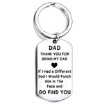 Dad Keyring Gifts from Daughter Son Dad Christmas Birthday Gifts for Dad Gift Key Ring Father's Day Presents Keychain Daddy Birthday Gifts Christmas Gifts for Dad Keyring from Daughter (silver)