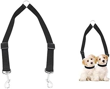 Double Dog Lead, Adjustable Double Pet Trainer Lead, Double Leads for Two Dogs No Tangle, Dual Dog Lead Splitter Perfect for Walking Training 2 Small Dogs on One Lead (Black)