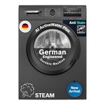 Bosch 7 kg, 5 Star, AI active water+, Anti Stain, Steam Antibacteria, Allergy Plus, Fully-Automatic Front Loading Washing Machine (WAJ24209IN, Black, In-Built Heater, Anti Wrinkle, Anti Tangle)