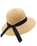 Zylioo Small Straw Panama Hats Petite Size Summer Beach Sun Hat Little Wide Brim UV Holiday Hat