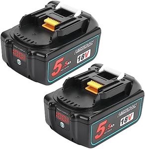Powarobor 2 Pack 18V 5.5Ah BL1850B Compatible with Makita 5500mAh With LED Indicator Lithium Ion Replacement Cordless Battery BL1830 BL1830B BL1840 BL1840B BL1850 BL1860 BL1845 BL1815 Power Tools