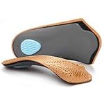 Plantar Fasciitis Inserts, Keemovin 3/4 Orthotic Inserts with High Arch Support Metatarsal Pad, Half Light Leather Shoe Insoles for Women and Men, Semi-Rigid Inserts for Flat Feet, Walking, Exercising