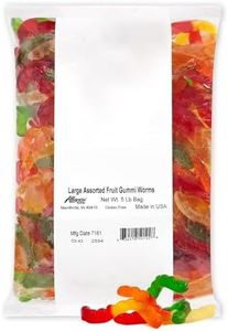 Albanese Candy Large Assorted Fruit Gummi Worms Gummi Candy, Assorted Flavors: Cherry, Green Apple, Pineapple, Lemon, Orange; Gluten Free Dairy Free Fat Free, 5 Pound (Pack of 1)