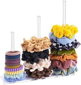 SMUK 3-Tiers Acrylic Scrunchie Holder Stand, Clear Hair Tie Organizer Storage for Women Teen Girls Gifts Scrunchy Hair Accessories Organizer