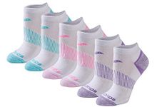 Saucony Women's Selective Cushion Performance No Show Athletic Sport Socks (6 & 12 Pairs), White Brights (6 Pairs), Shoe Size: 5-10