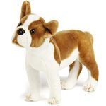 Bobby The Boston Terrier Boxer - 14.5 Inch Large Dog Stuffed Animal Plush - by Tiger Tale Toys