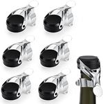 Gimars Champagne Stopper, 6pcs Stainless Steel Wine Bottle Stopper, Leak-Proof Wine Saver Corks Bottle Sealer with Food Grade Silicone, Keeps Wine Fresh
