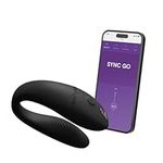 We-Vibe Sync Go Couples Vibrator Travel Edition – App-Controlled C-Shape Vibrator with 10 Speeds – Dual Stimulation – Wearable Vibrating Couples Sex Toy – Rechargeable – Travel Case - Black