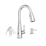 Moen 87627EWC Haelyn Touchless Single-Handle Pull-Down Sprayer Kitchen Faucet with MotionSense Wave and Power Clean, Chrome