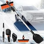 Rest-Eazzzy 3 in 1 32.4" Ice Scrapers for Car Windshield Scraper, Extendable Snow Brush with Snow Shovel for Car, Snow Scraper for Car with Foam Grip, Car Snow Removal Tool for Cars, SUV, Trucks