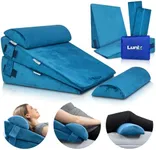 Lunix 4pcs Orthopedic Bed Wedge Pillow Set, Post Surgery Memory Foam for Back, Leg & Knee Pain Relief, Sitting Pillow, Adjustable Pillows for Acid Reflux and GERD for Sleeping, with Hot Cold Pack