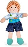 Bigjigs Toys, Robin Doll (30cm), Toddler Toys, Bigjigs Doll, Rag Doll, Soft Toys, Dolls, Toys For 1 Year Old Girls & Boys, Baby Dolls, Plush Toy, Baby Girl & Boy Gifts