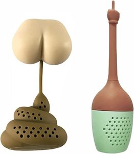 2Pc Silicone Poop Stool Shape Tea Infuser Tea Strainer Ball Filter,Silicone Funny Loose Leaf Tea Infuser Ball,Funny Silicone Tea Infuser,Silicone Poop Shaped Tea Strainer Filter Sifter Drainer Infuser