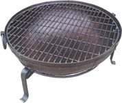 70cm Fire Bowl With Stand and Grill – Genuine Handmade Steel Fire Pit – Authentic Indian Kadai BBQ