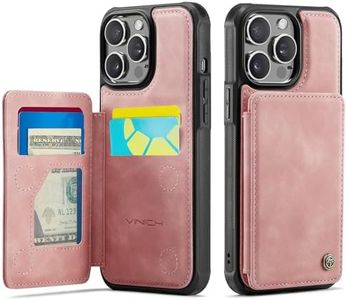 Vinich for iPhone 12 Pro Max Wallet Case with Card Holder, RFID Blocking Credit Slots Kickstand Shockproof Phone Cover for Women Men, Rose Pink