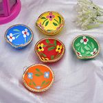 STLYZ Colourful Handmade Diyas for Diwali 101 pcs. Hand Painted Decorative Clay Mitti Diya Deepak Lanterns for Diwali Decoration (Pack of 101)