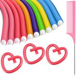 10 Pieces Flexible Hair Roller Flexible Curling Rod Hair Twist Roller Hair Curler Roller Soft Foam Hair Rollers and Steel Pintail Comb for Short Medium Long Hair Hair Salon DIY(0.8 cm, Assorted Color)