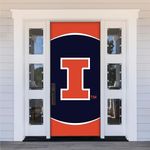 Illinois Fighting Illini College Sports Printed Front Door Banner - NCAA Licensed - Durable Vinyl - School Banner (Navy Blue, Orange) (36" x 80")