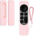 kwmobile Case Compatible with Apple TV 4K 2021 (2nd Generation) Case - Soft Silicone Cover for Remote Control - Light Pink