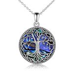 YFN Tree of Life Necklace for Women Sterling Silver Alabone Family Tree of Life Pendant Celtic Knot Irish Jewellery Gifts for Mum Girls