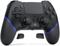 CHEREEKI Wireless Controller for PS4, Compatible with P-S4/Slim/Pro Bluetooth Gamepad Joystick PS4 Remote Control with Paddles Dual Vibration Turbo Six Axis Touch Panel Stereo Headphone Jack Black