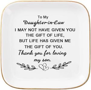COZITED Daughter in Law Gifts from Mother in Law - Jewelry Dish Tay for Daughter in Law Birthday Christmas Valentines Mother's Day Wedding Gift for Daughter in Law - Thank You for Loving My Son